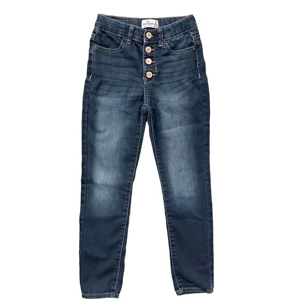 Jordache Girl’s Dark Wash Snap Button Fly Super Skinny Slim Denim Jeans Size 8